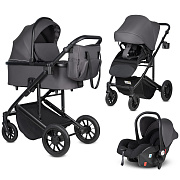 Детская коляска Farfello Sola Trio Comfort 3 в 1 Graphite/графитовый серый