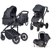 Детская коляска Farfello Sola Trio Comfort 3 в 1 Total black/Черный