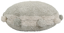 Круглая интерьерная подушка Lorena Canals с помпонами 48х48 см оливковая