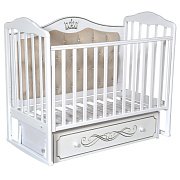 Детская кроватка Oliver Francesca Elegance Premium с универсальным маятником и ящиком Белый