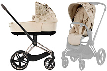 Коляска 2 в 1 Cybex Priam IV Rosegold Simply Flowers Nude Beige