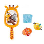Набор игрушек Roxy-Kids Сафари для ванной с сачком в комплекте 7 шт.