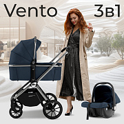 Детская коляска Sweet Baby Vento Silver 3 в 1 Silver Blue