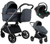 Детская коляска Pituso Mayla Plus 3 в 1 с автокреслом Santiso Pro Black Graphite