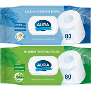 Детские влажная туалетная бумага Aura Ultra Comfort big pack 80 шт.