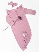 Комбинезон с рюшами AmaroBaby Fashion розовый 56