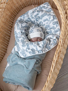 Конверт на выписку НаследникЪ Выжанова плед с поясом 95х95 см 01031 ментол