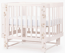 Детская кроватка-трансформер Happy baby Mommy Love в комплекте с расширением 160х70 pink