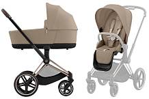 Коляска 2 в 1 Cybex Priam IV Rosegold complete Cozy Beige