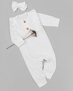 Комбинезон с рюшами AmaroBaby Fashion молочный 62