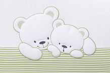 Комплект постельного белья Lepre Sweet Bears 125х65 см 3 предмета кремовый в полоску
