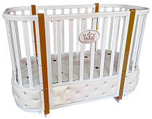 Детская кроватка Антел Esenia 2 (маятник поперечный, с мягкой вставкой) белый/бук