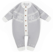 Комбинезон AmaroBaby Pure Love Christmas Snow вязаный серый 62