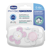 Пустышка Chicco Physio Comfort силиконовая, 0-6 м, 2 шт розовый