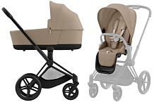 Коляска 2 в 1 Cybex Priam IV Matt Black complete Cozy Beige