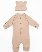 Комбинезон AmaroBaby Fashion с шапочкой бежевый 56