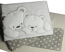 Комплект постельного белья Lepre Sweet Bears 125х65 см 3 предмета 23 серый в горох